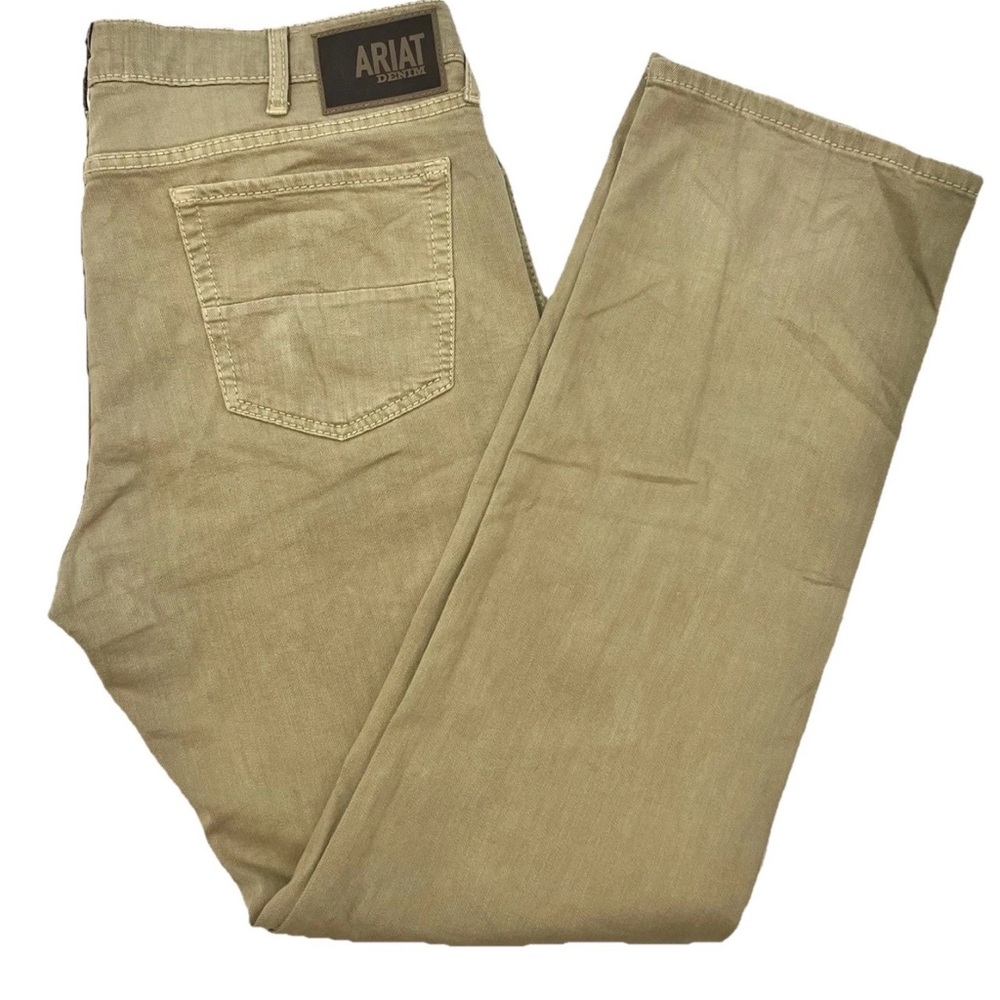 Ariat M7 Slim Fit Straight Leg Grizzly Jeans (10044369) Beige Khaki Men’s 38x34